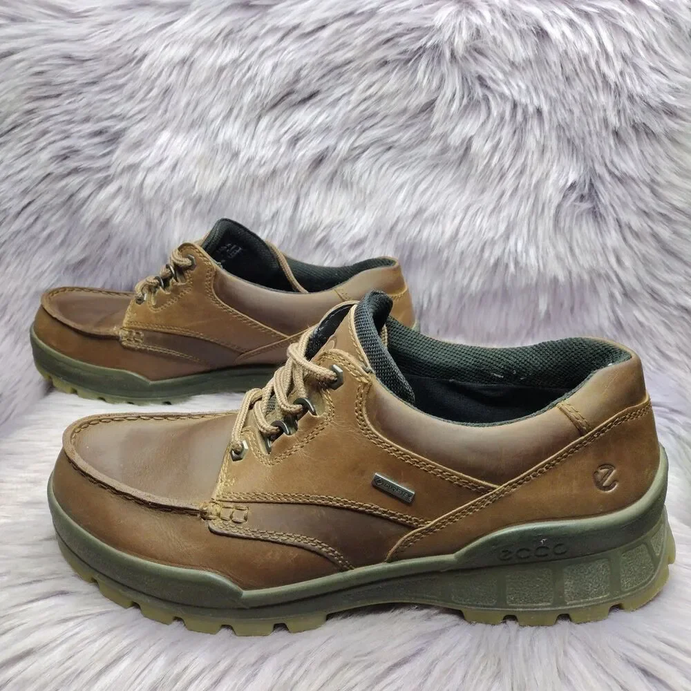 Ecco Track II Low Brown Leather Boots Mens Size US 9-9.5 EUR 43 Gore-Tex